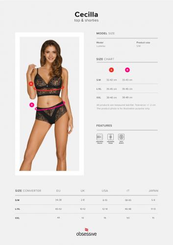 Cecilla 2-teiliges Spitzen-Set - Schwarz – Bild 3