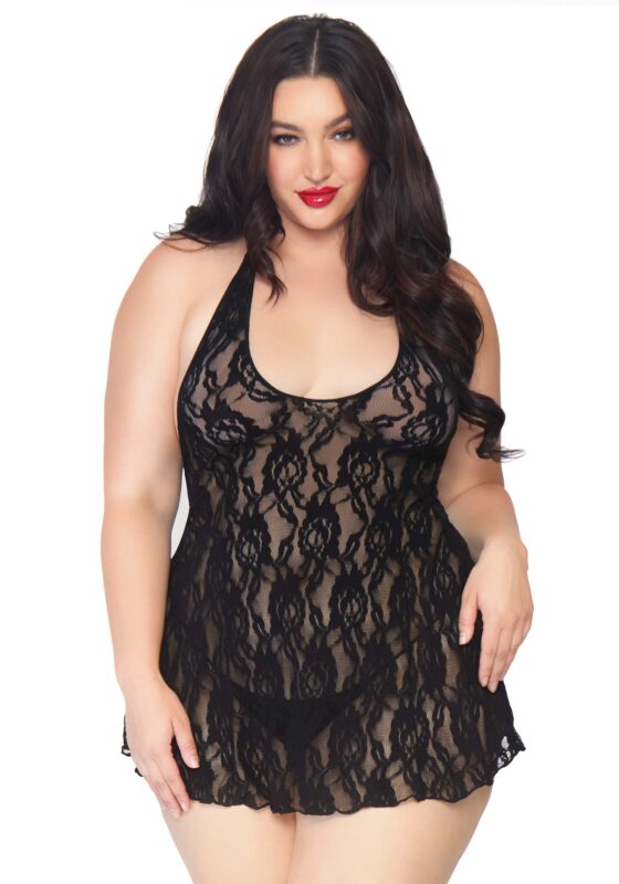 Halter Rose Lace Dress